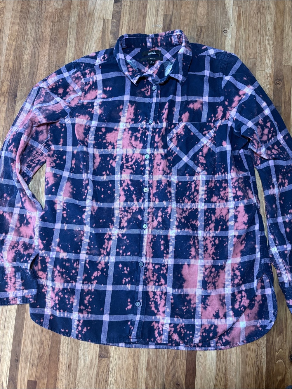 Embroidered Pink flannel